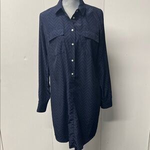Gap brand long sleeve shirt dress. Button front and shine in fabric